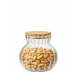 POTE DE VID.BORO.500ML 12,5CM C/TPA BAMBU MR323